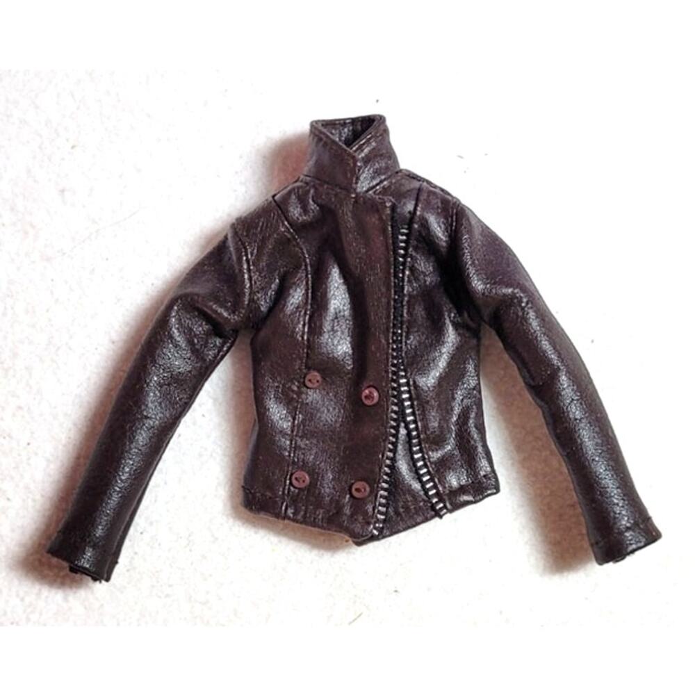 RARE Barbie Twilight Breaking Dawn 2 Bella Brown Faux Leather Jacket R4160 HTF